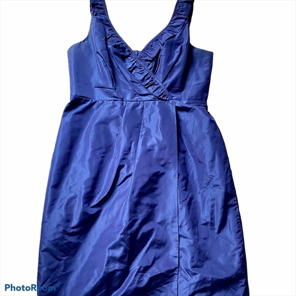 J. Crew Vintage Blue Fully Lined Silk Cocktail Dress Size 10 - Picture 5 of 12